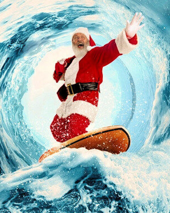 Surfing Santas in Cocoa Beach